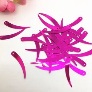 1000pcs Chilli Ivory Shape Sequins 5*32mm PVC Flat Paillette 1 Hole Fuscia